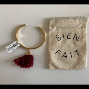 NWT Madewell Brass/Maroon Tassel Bracelet